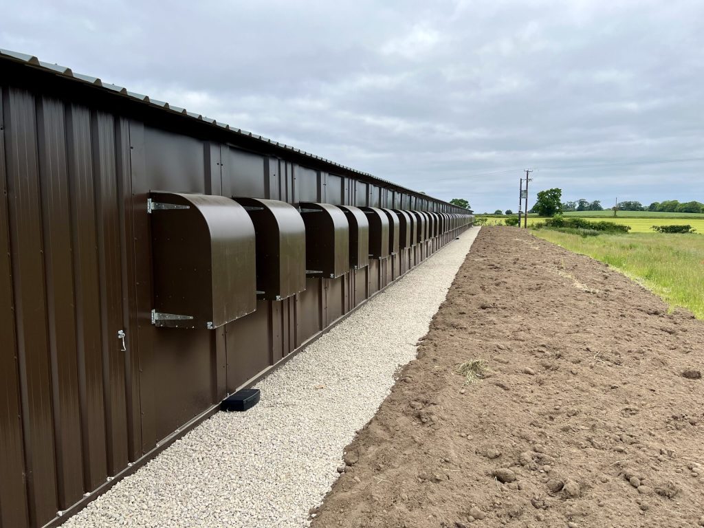 Steel cladding agricultural building